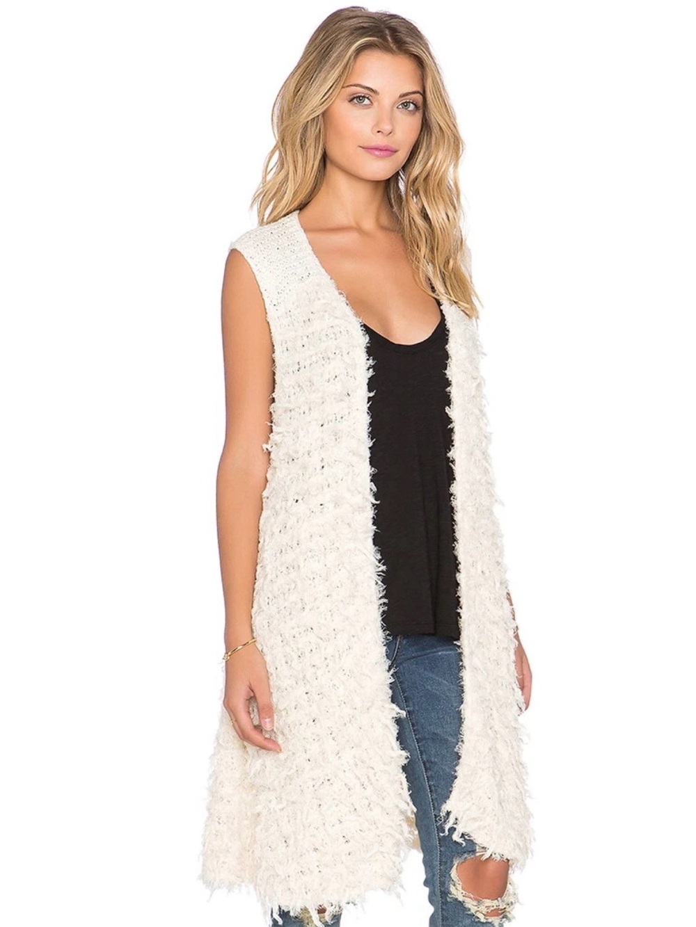 Free People Rolling Stone Furry Vest/ Retail Price$148